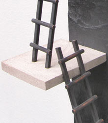detail of a ladder sculpture, click on other ladder image for link to ladderpage